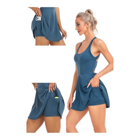 Gofiep Women's Summer Cut Out Twisted Tennis Dress with Built in Shorts - Small - Picture 5 of 9